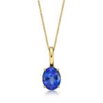 Oval Shape Tanzanite Stone Solitaire Necklace
