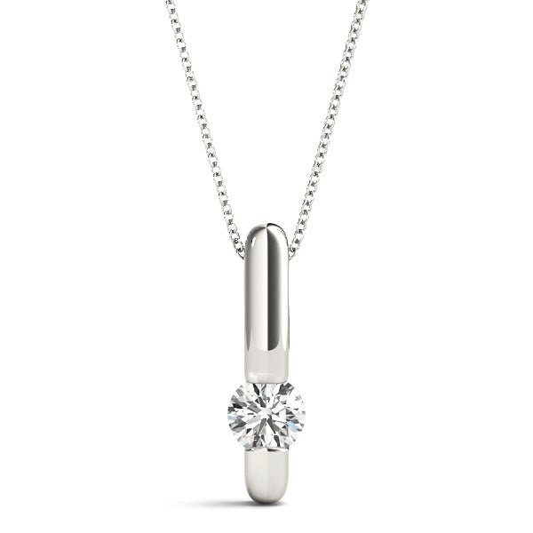 30949_a5f4c98a-61b2-4679-b19c-d1930a0f5d1e D-VVS Round Cut Lab-Grown Diamond Bar Setting Necklace Pendant For Women - Image 1