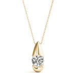0.20 Ct To 2.00 Ct Round Shape Diamond-Cut Teardrop Necklace - Image 3