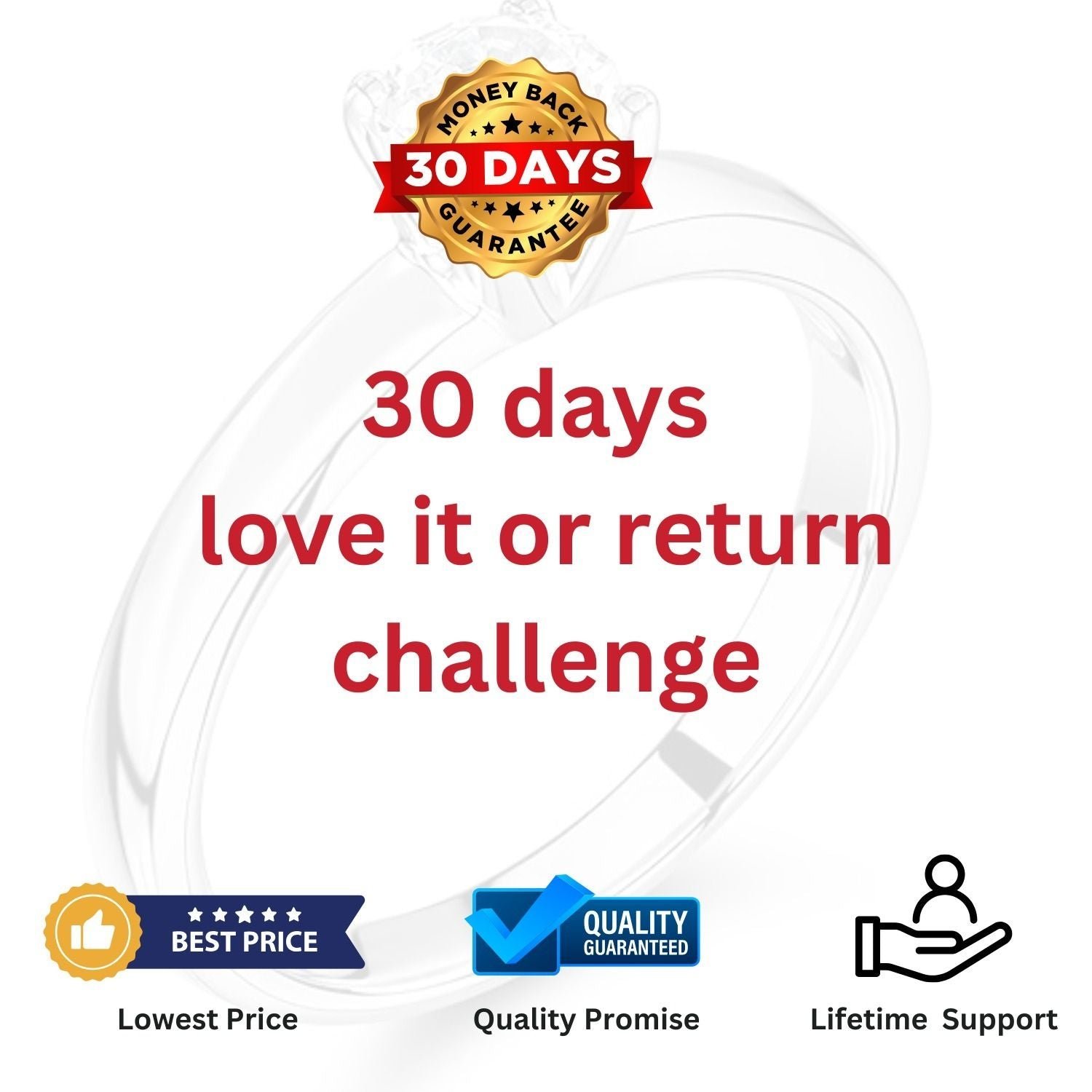 30_days_easy_return_13649301-65b3-47b3-aee9-74e4e0ee3cf9 0.25ct Lab-Grown Baguette & Round Cut D/VVS Diamond Bar Set Half Eternity Ring. - Image 4