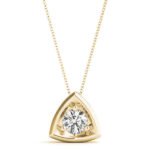 0.20 Ct To 2.00 Ct Natural Round Shape Diamond Triangle Pendant - Image 3
