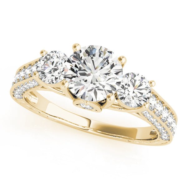 50509-E.alt_62bf7232-1457-4331-bf38-910817660fe3 Three-Stone Round Cut Lab-Grown Diamond Pave Set Engagement Ring - Image 3