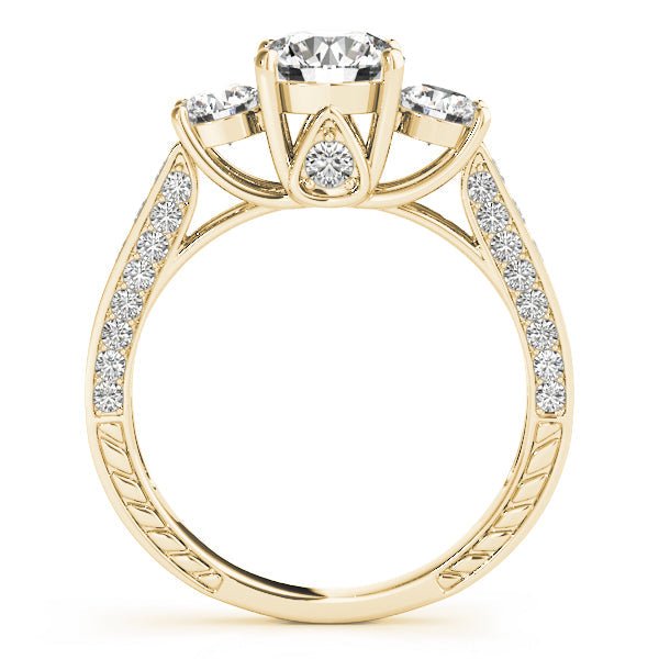 50509-E.side_.alt_2ccea049-e865-4f74-9c88-694c3cbcb740 Three-Stone Round Cut Lab-Grown Diamond Pave Set Engagement Ring - Image 4