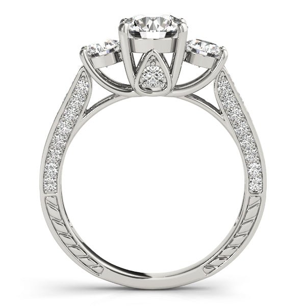 50509-E.side_2f283e94-8501-4a38-aedd-2ee62282aa46 Three-Stone Round Cut Lab-Grown Diamond Pave Set Engagement Ring - Image 6