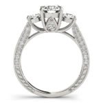 Three-Stone Round Cut Lab-Grown Diamond Engagement Ring with Split Shank - Image 6