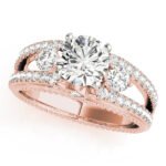 Three-Stone Round Cut Lab-Grown Diamond Engagement Ring - Image 3