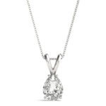 Pear Lab Grown Diamond Solitaire Pendant, D Color VVS Clarity 0.20 Ct To 2.00 Ct