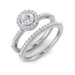 Natural Round Cut Diamond Halo Engagement Ring - Image 3