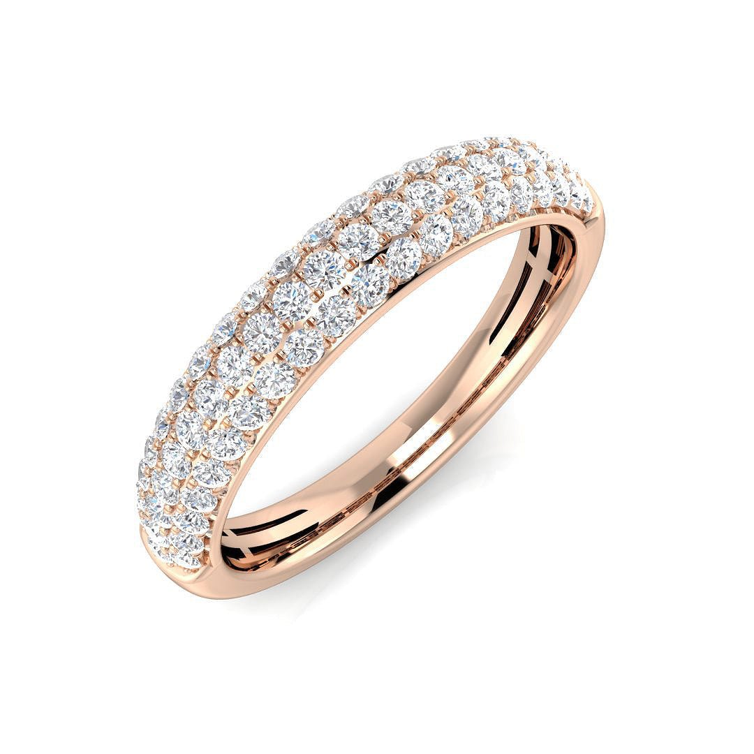 BJR0201_RG_0 0.34-0.55ct Lab-Grown Round Cut D/VVS Diamond Half Eternity Ring - Image 2