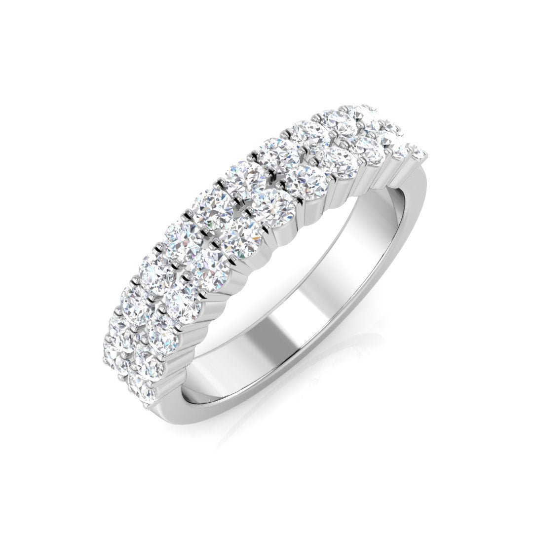 BJR0383_PT__WG_0 0.50-0.85ct Lab-Grown D/VVS Round Cut Diamond Castle Set Half Eternity Ring - Image 1