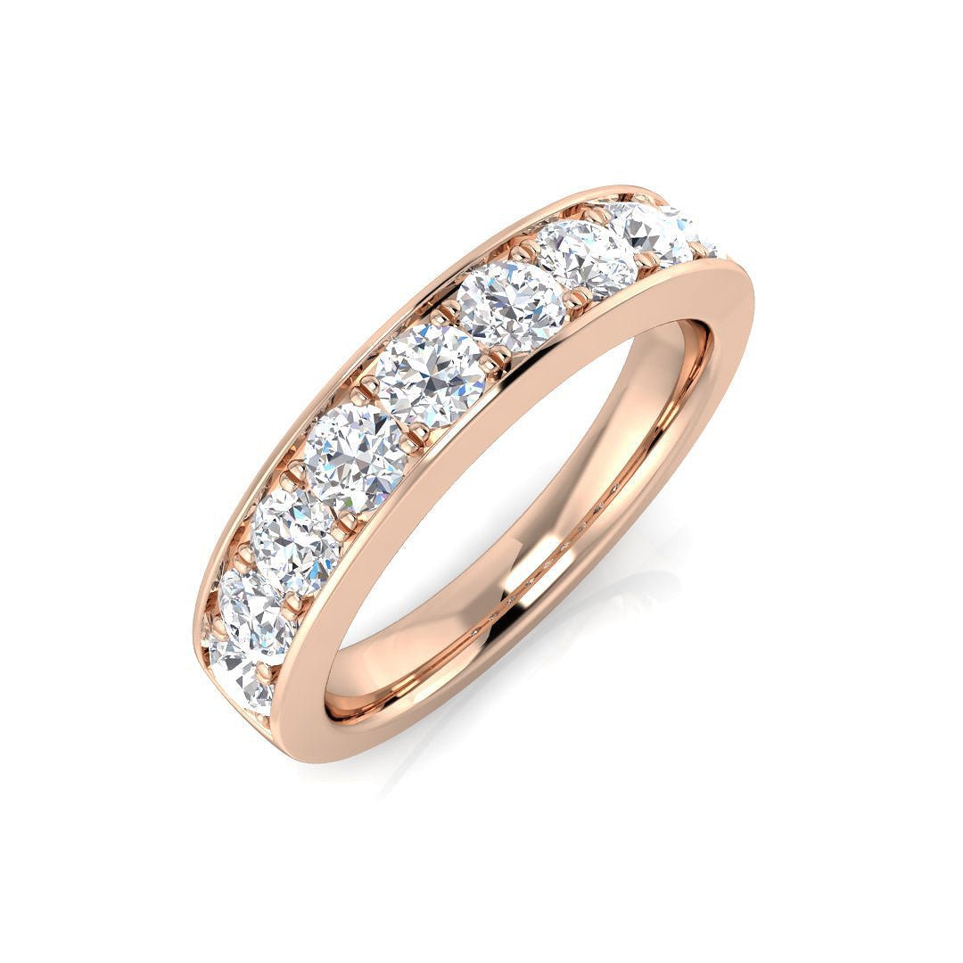 BJR0415_PT__RG_0 0.10-1.00ct Lab-Grown Round Cut D/VVS Diamond Half Eternity Ring - Image 3
