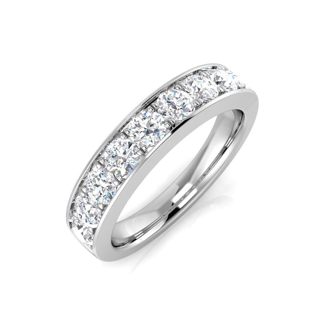 BJR0415_PT__WG_0 0.10-1.00ct Lab-Grown Round Cut D/VVS Diamond Half Eternity Ring - Image 2