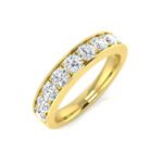 0.10-1.00ct Lab-Grown Round Cut D/VVS Diamond Half Eternity Ring