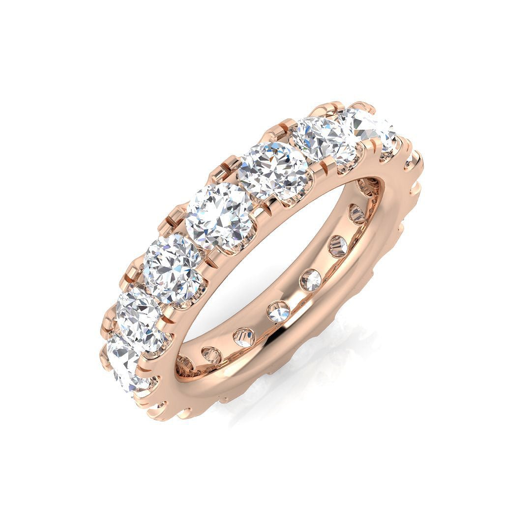 BJR0481_WG__RG_0 0.20 to 4.15ct Lab-Grown Round Cut D/VVS Diamond Prong Set Full Eternity Ring. - Image 2