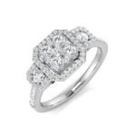 0.50-1.50ct Lab Grown D/VVS Round Cut Diamond Trilogy Ring