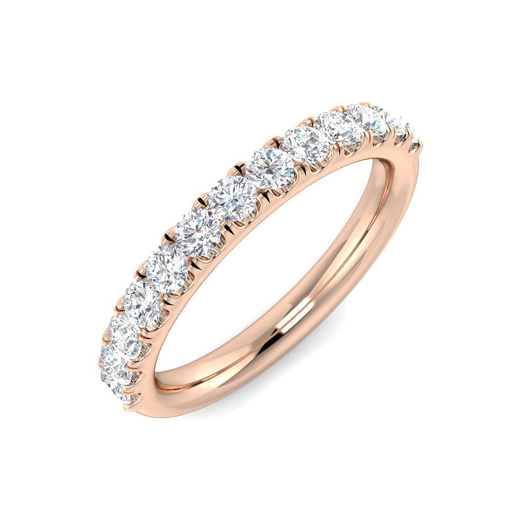 SL-9586_WG__RG_0 0.10-1.00ct Lab-Grown Round Cut D/VVS Diamond Half Eternity Ring - Image 3