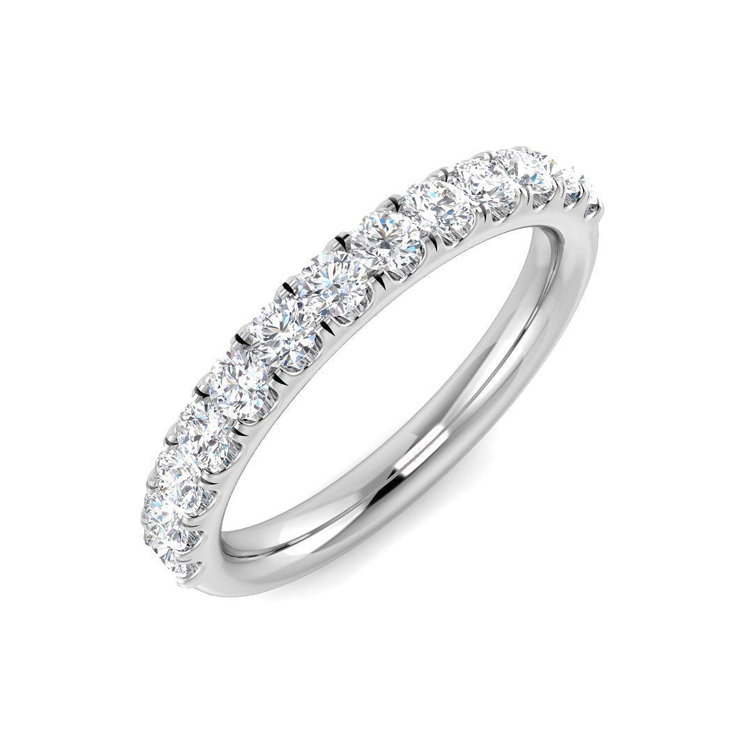 SL-9586_WG__WG_0 0.10-1.00ct Lab-Grown Round Cut D/VVS Diamond Half Eternity Ring - Image 2