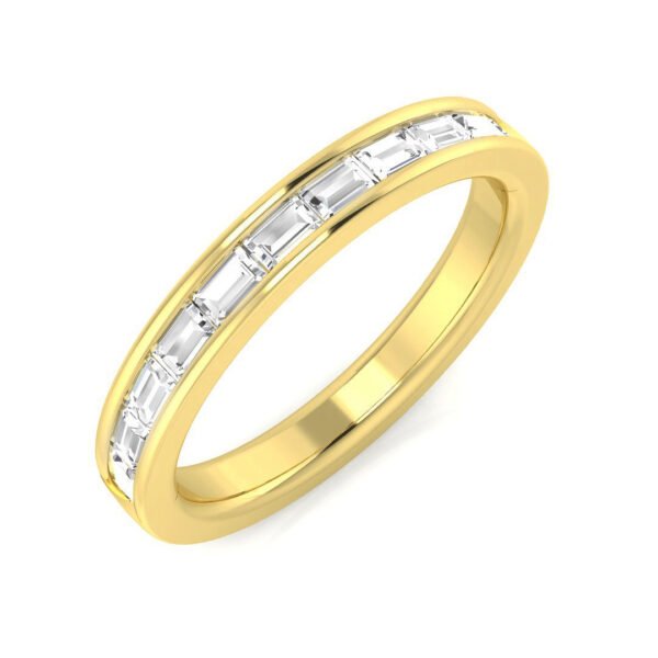 0.30-0.80ct Lab-Grown D/VVS Baguette Cut Diamond Half Eternity Ring.