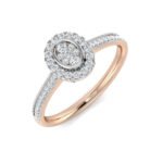 Natural Round Cut Diamond Engagement Cluster Ring - Image 3