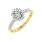 Natural Round Cut Diamond Engagement Cluster Ring