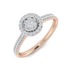 Natural Round Cut Diamond Cluster Engagement Ring - Image 2