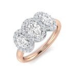 Trilogy Halo Set Natural Diamond Ring - Image 2