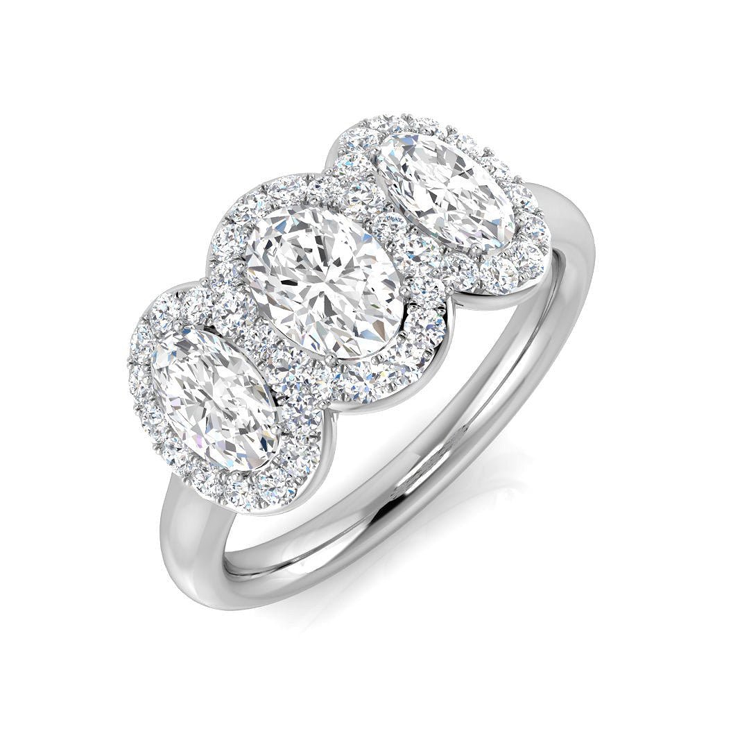 SL9765_PT__WG_0 Trilogy Halo Set Natural Diamond Ring - Image 1