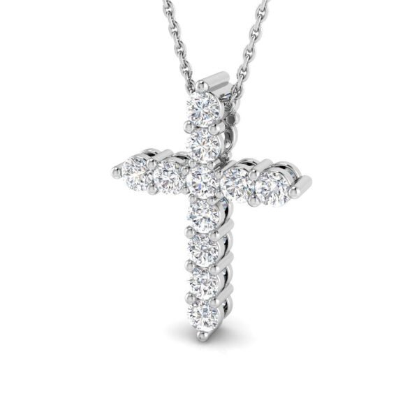 0.25ct ? 5.28ct Round Diamond Prong Set Cross Pendant in Platinum