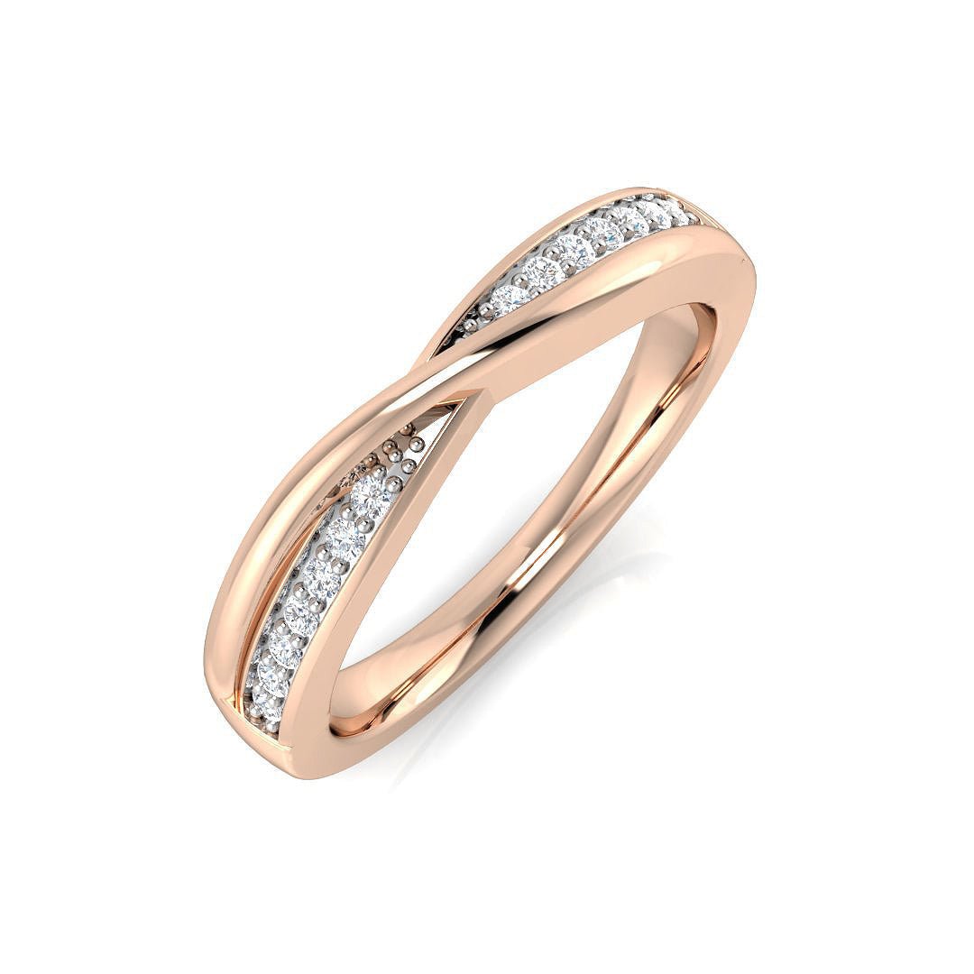 SR1072_WG_9CT_RG_0 0.10ct D/VVS Lab-Grown Round Cut Diamond Half Eternity Ring - Image 3