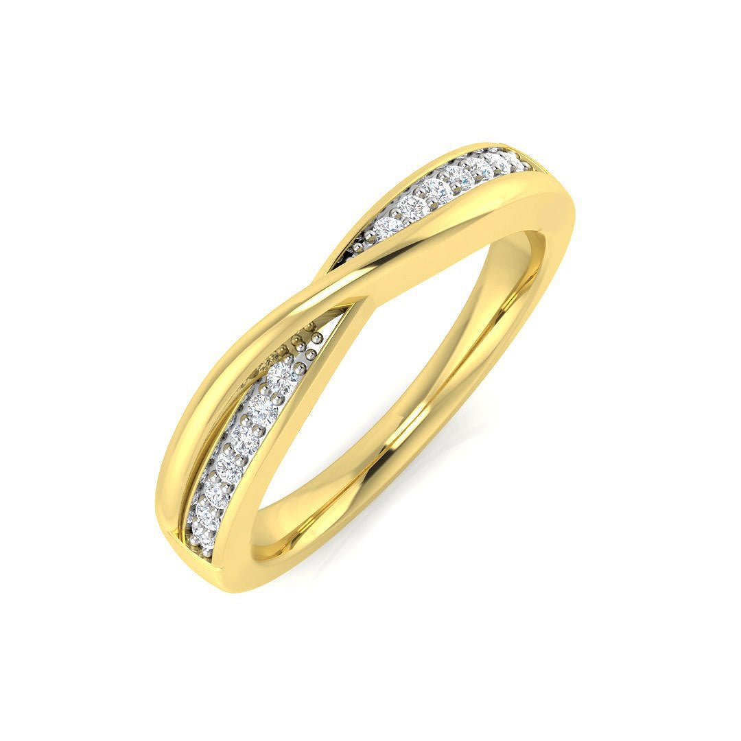 SR1072_WG_9CT_YG_0 0.10ct D/VVS Lab-Grown Round Cut Diamond Half Eternity Ring - Image 2
