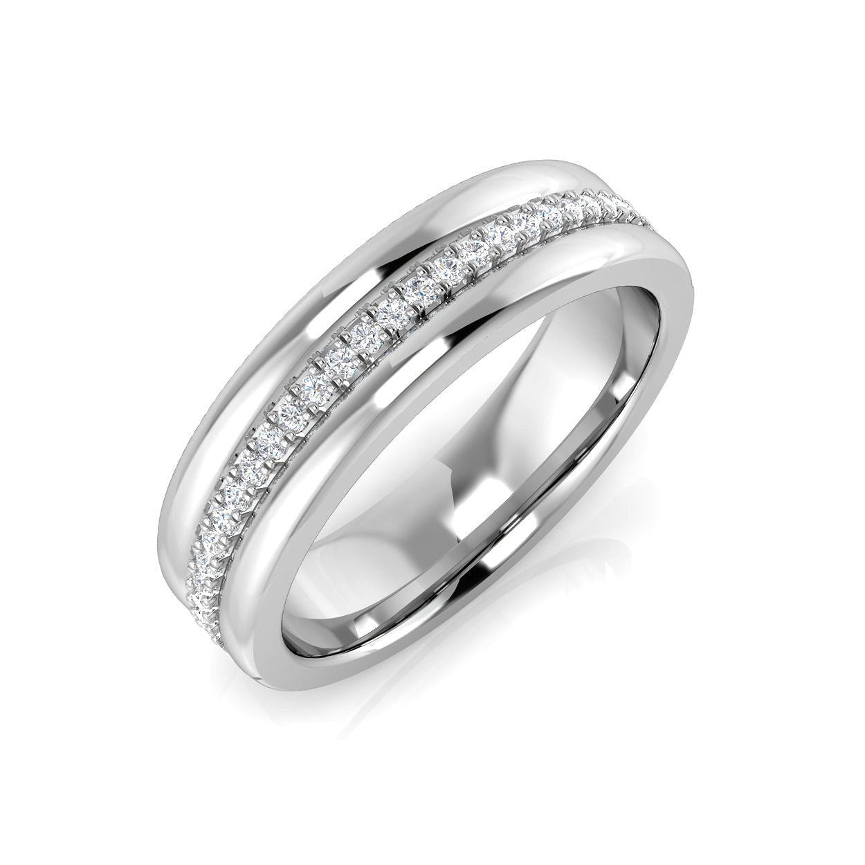 SR1082_WR__WG_0 0.12ct Lab-Grown Round Cut D/VVS Diamond Half Eternity Ring - Image 1