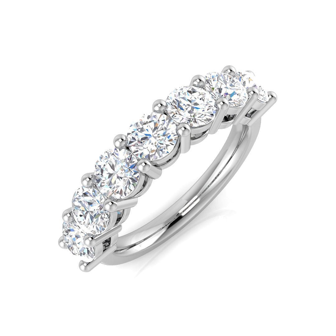 SR1957_PT__WG_0 7-Stone Natural Round Cut Diamond Wedding Ring - Image 1