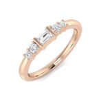 0.25ct Lab-Grown Baguette & Round Cut D/VVS Diamond Bar Set Half Eternity Ring. - Image 2