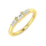 0.25ct Lab-Grown Baguette & Round Cut D/VVS Diamond Bar Set Half Eternity Ring. - Image 3