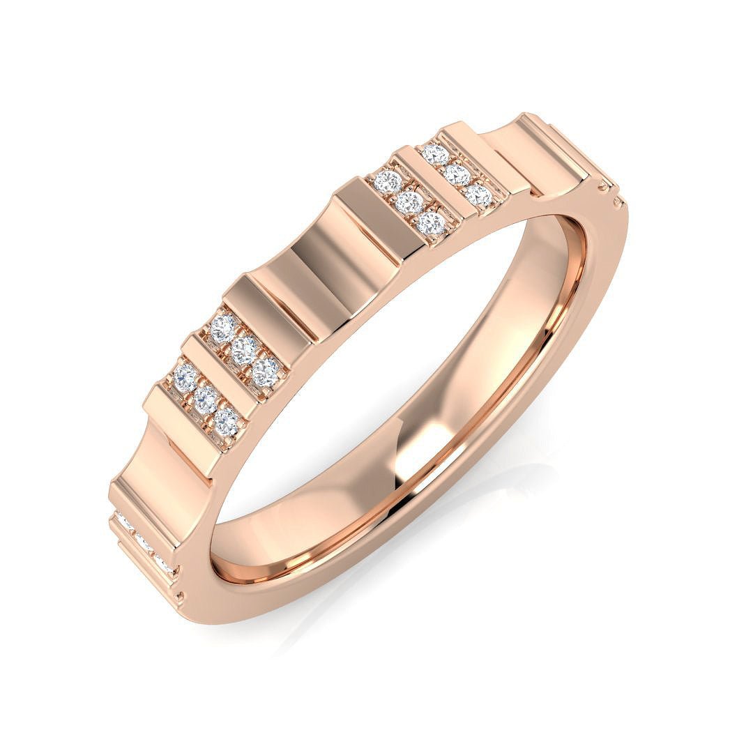 SR3242_YG_9-2_RG_0 0.05-0.30ct D/VVS Lab-Grown Round Cut Diamond Half Eternity Ring - Image 2