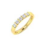 0.32ct Lab-Grown Round Cut D/VVS Diamond Bar Set Half Eternity Ring.
