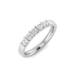 0.32ct Lab-Grown Round Cut D/VVS Diamond Bar Set Half Eternity Ring. - Image 3