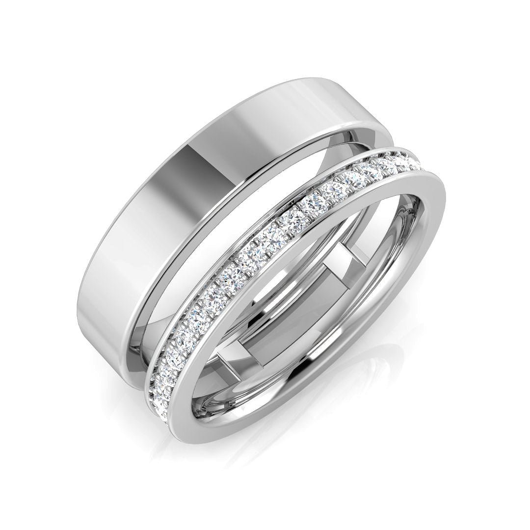 SR3314_PT_2_WG_0 0.24ct Lab-Grown D/VVS Round Cut Diamond Half Eternity Ring - Image 3