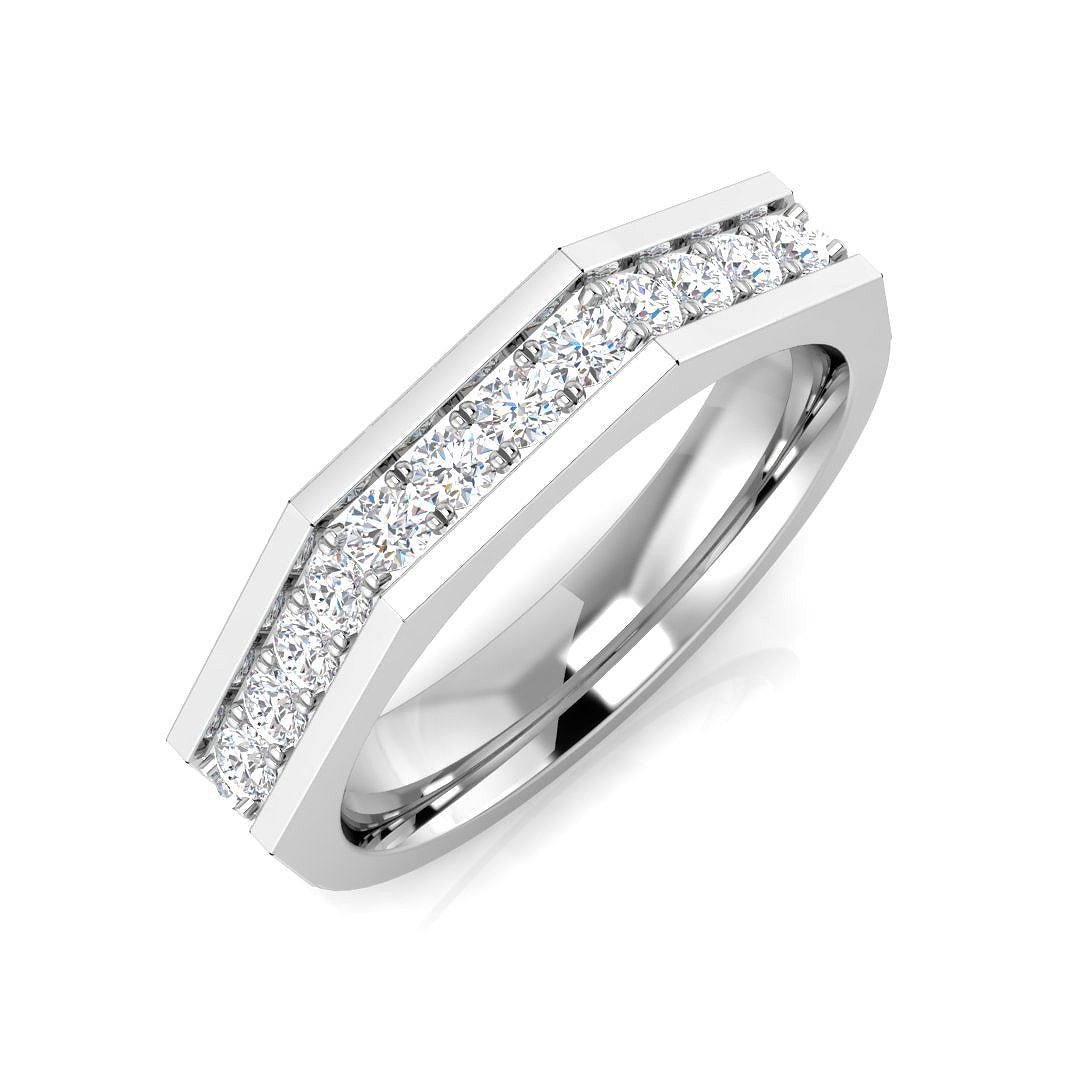 SR3389_WG_9-2_WG_0 0.43ct Lab-Grown D/VVS Round Cut Diamond Half Eternity Ring - Image 1