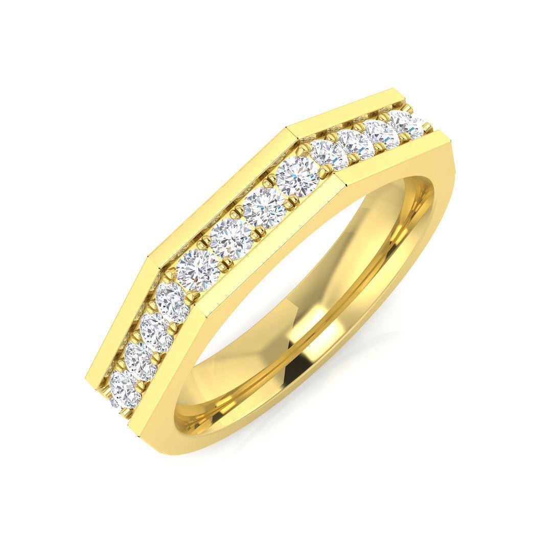 SR3389_WG_9-2_YG_0 0.43ct Lab-Grown D/VVS Round Cut Diamond Half Eternity Ring - Image 3
