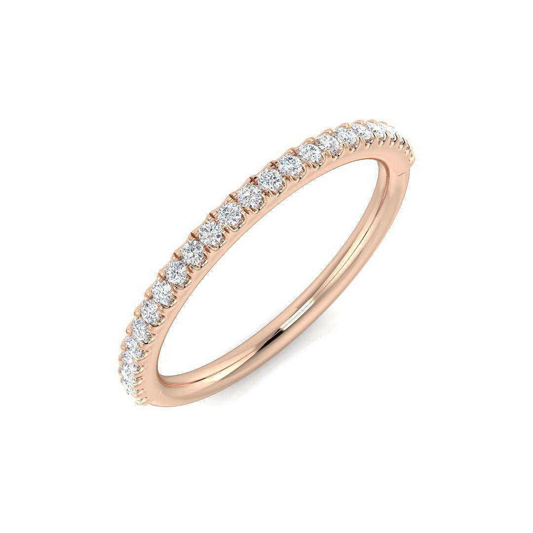 SR3688_YG_9-GI1_RG_0 0.10-0.20ct Lab-Grown Round Cut Diamond Claw Set Half Eternity Ring - Image 2