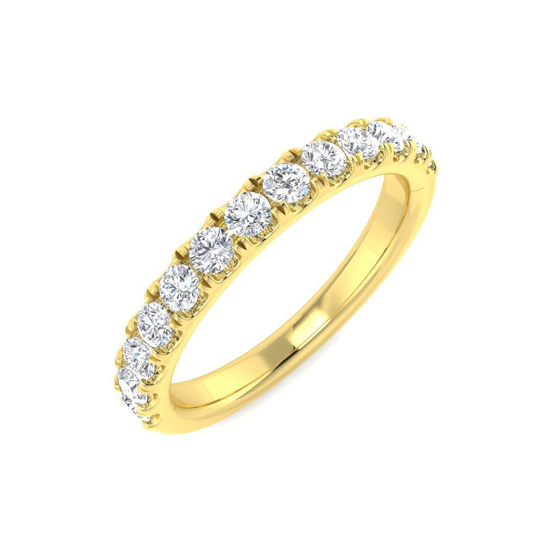 SR4448_PT_2_YG_0 0.15-1.52ct Lab-Grown Round Cut D/VVS Diamond Half Eternity Ring - Image 1