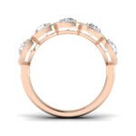 Natural Round Cut Diamond Five Stone Halo Ring - Image 4