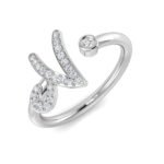 0.10 Carat Round Diamond Micro Pav? & Bezel Script Letter N Initial Ring