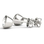 Lab-Grown Diamond Stud Earrings For Women, Round Brilliant Cut Full Bezel Set , D Color VVS Clarity - Image 2