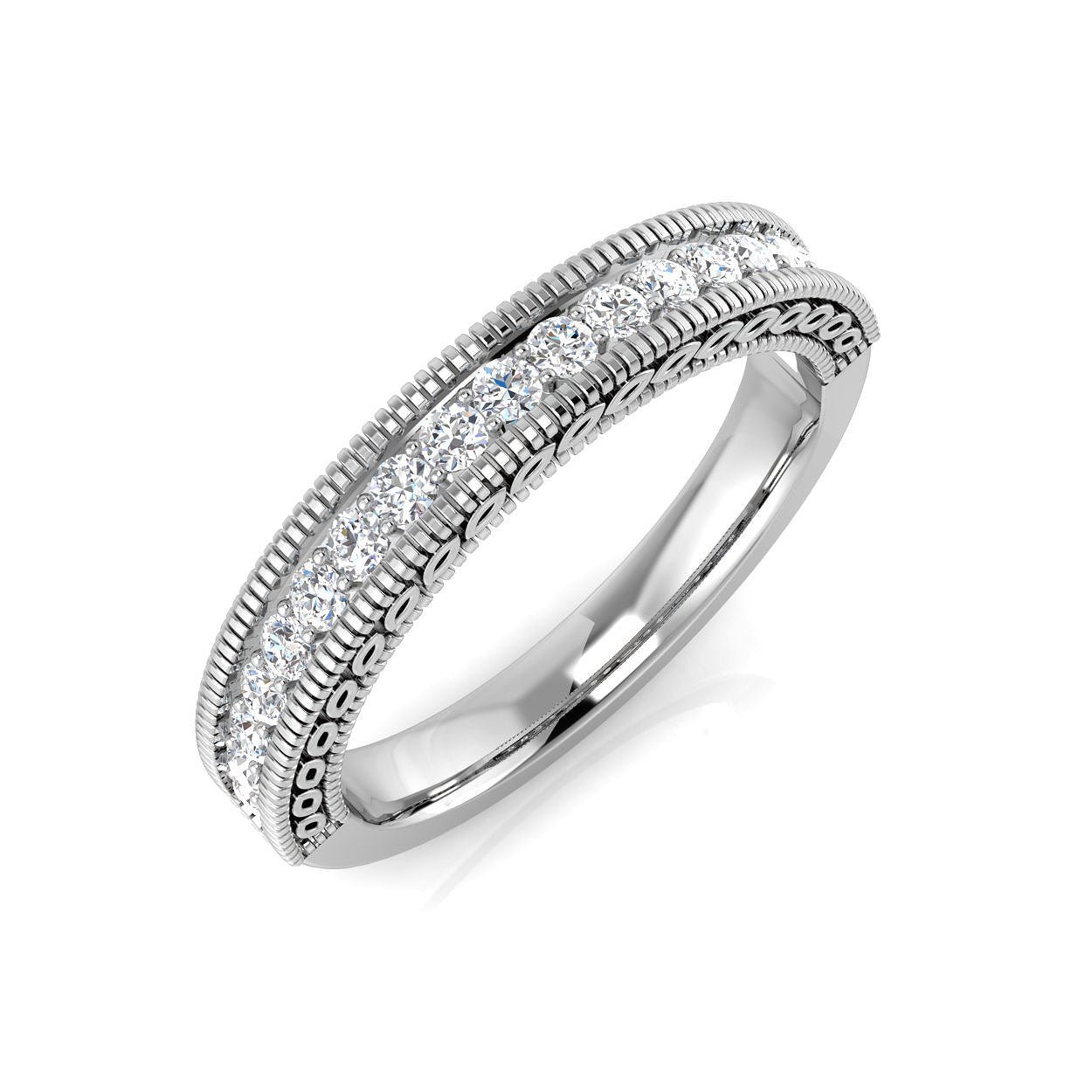 XYR11335_WG_0 0.20-0.50ct D/VVS Lab-Grown Round Cut Diamond Half Eternity Ring - Image 3
