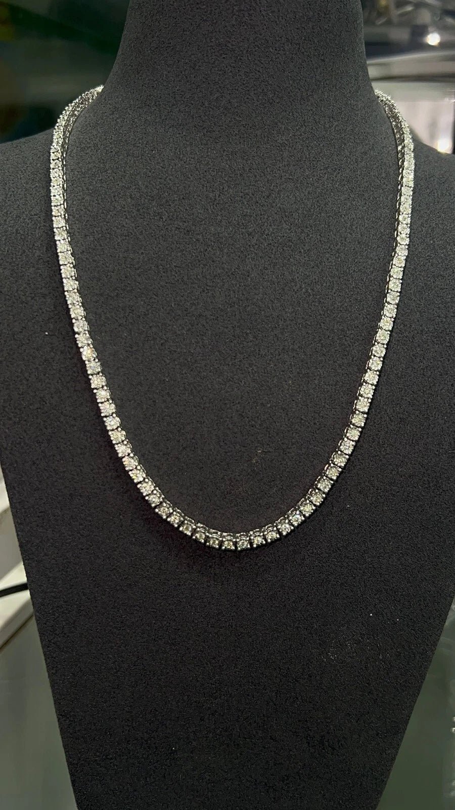 s-l1600_60_03aa2d83-12ce-46ca-8602-3c0aed62f664 3.00Ct Natural Diamond Tennis Necklace White Gold Illusion Set - Image 1