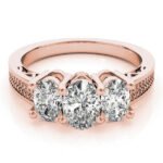 Lab-Grown Oval Diamond 3 Stone Engagement Ring In 18K White Gold - Image 3